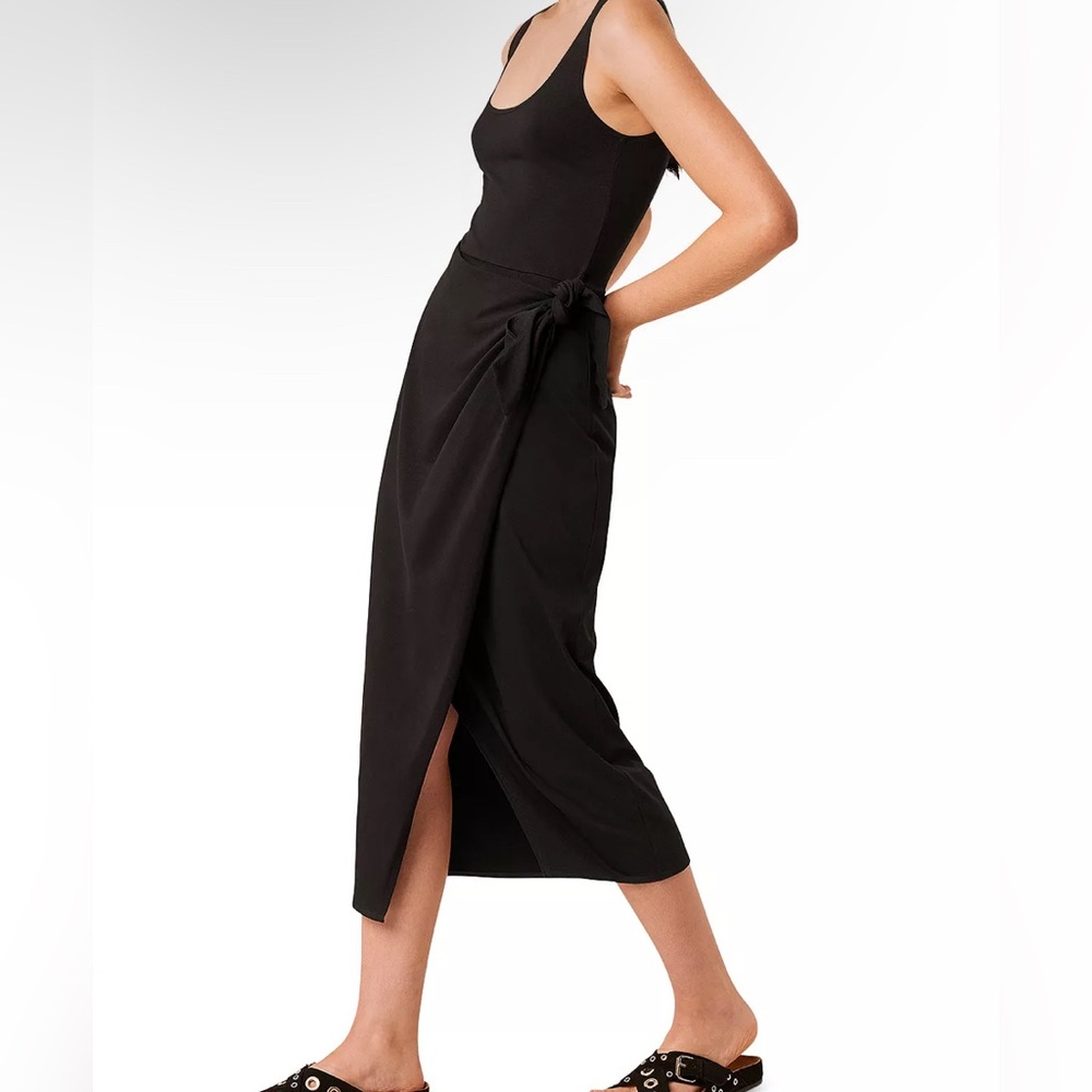 FRENCH CONNECTION Cotton Jersey Midi Wrap Dress